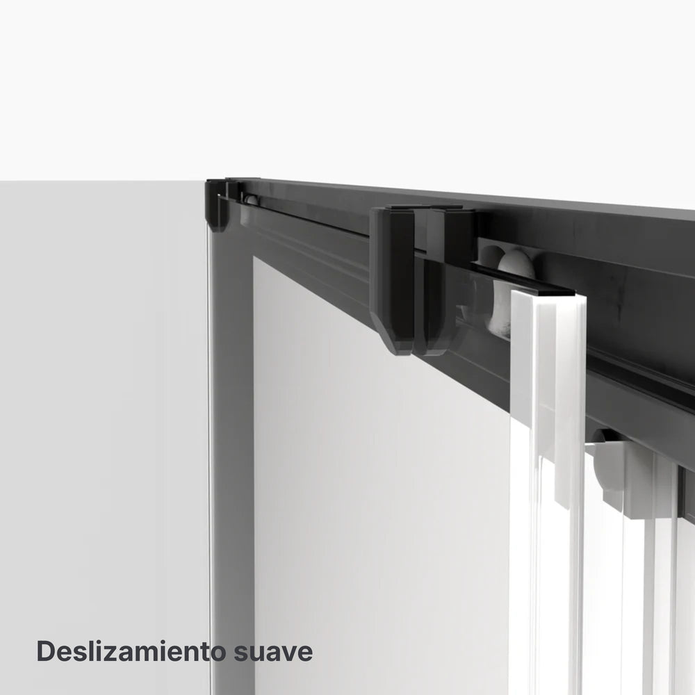 Mampara Signature Frontal Fijo+puerta Corredera Negra