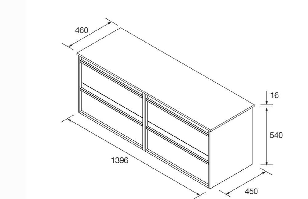 Mueble de baño con encimera de madera Attila Salgar 140 cm