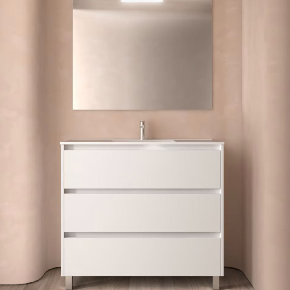 Conjunto mueble de baño 3 cajones con patas Noja Salgar