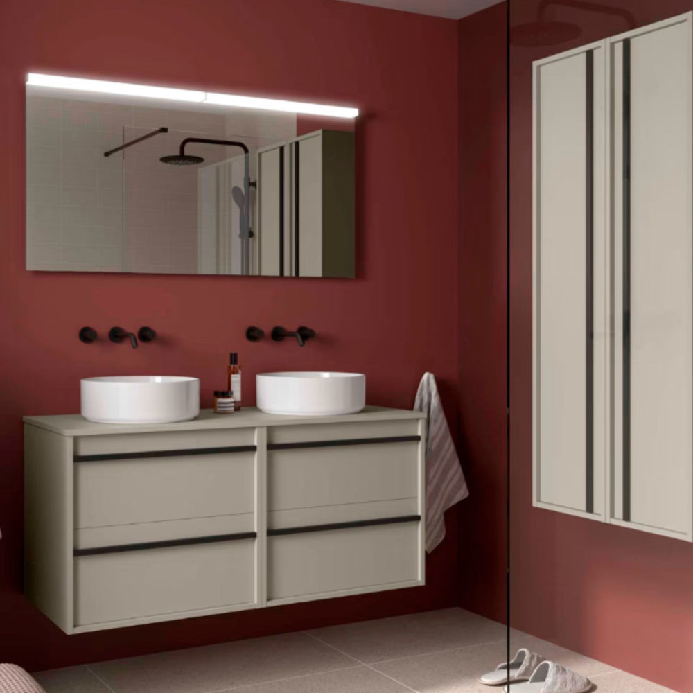 Mueble de baño con encimera de madera Attila Salgar 140 cm