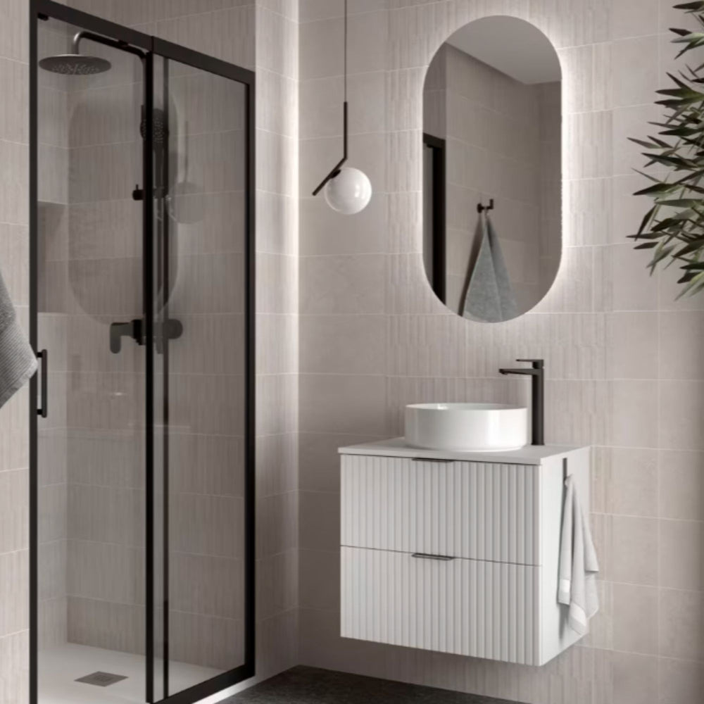 Mueble de baño con encimera de madera Biba Salgar 2 cajones