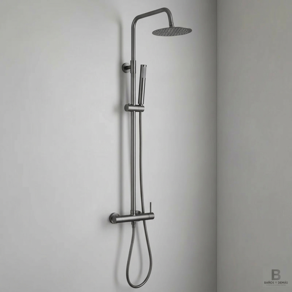 Columna de ducha Monomando Serie Monza Acabado Black Gun Metal -Imex