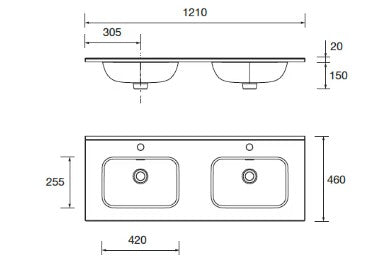 Conjunto mueble de baño Noja Salgar 6 cajones con patas
