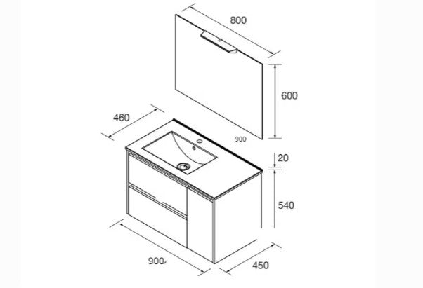 Conjunto mueble de baño Noja Salgar Incrustado