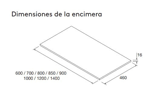 Mueble de baño con encimera y cajones Noja Salgar