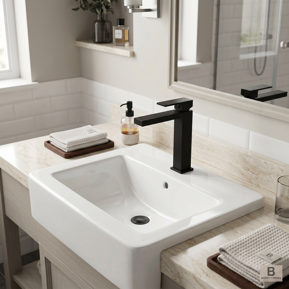 MONOMANDO LAVABO KUBIC CAÑO LARGO