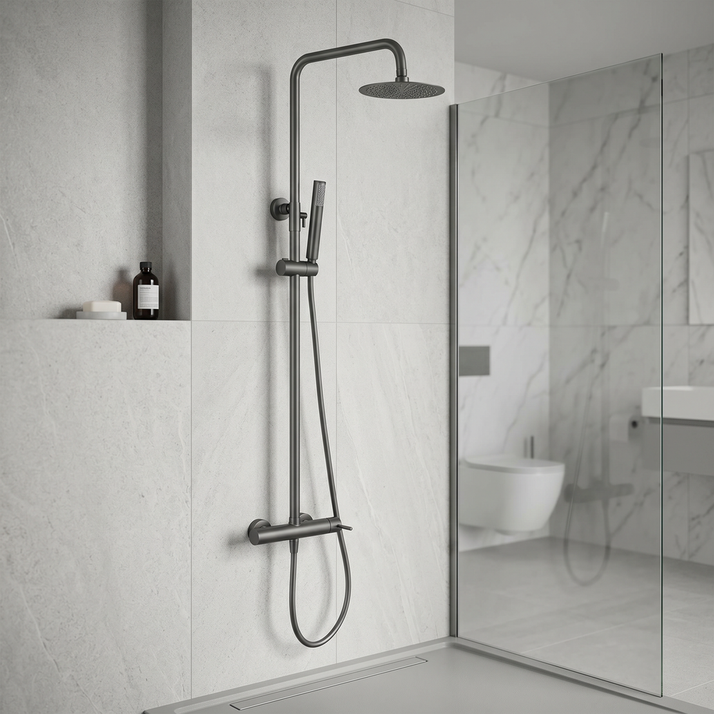 Columna de ducha Monomando Serie Monza Acabado Black Gun Metal