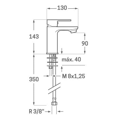MONOMANDO LAVABO SKARA