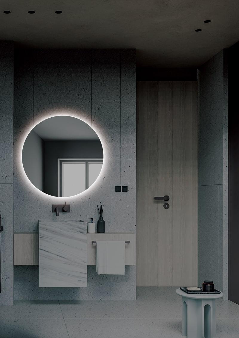 Espejo de baño circular Lisboa Ledimex