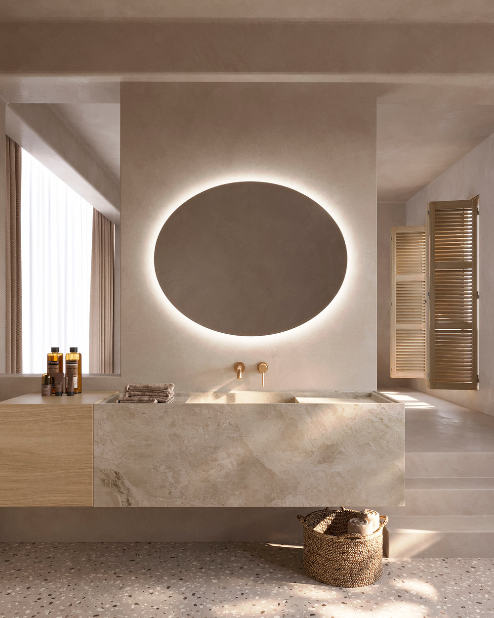 Espejo de baño Oval Ledimex