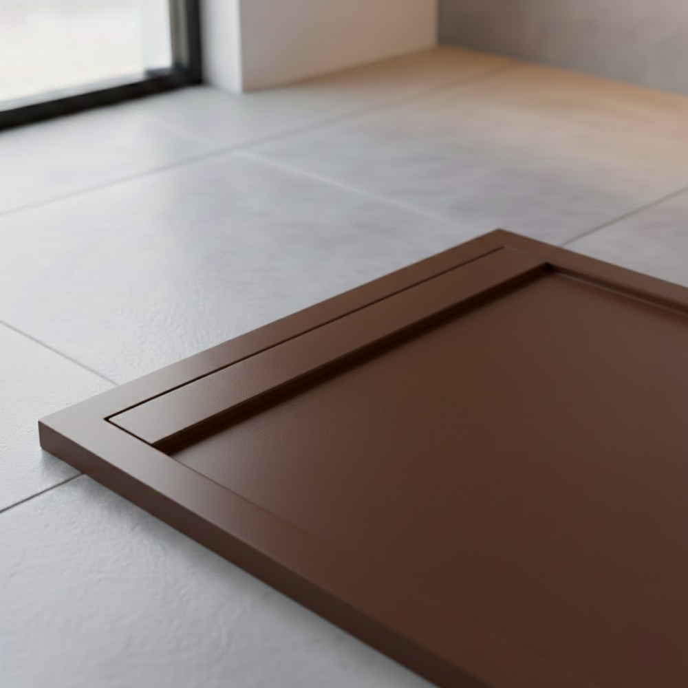 Plato de Ducha de Resina Chocolate con Desagüe Oculto