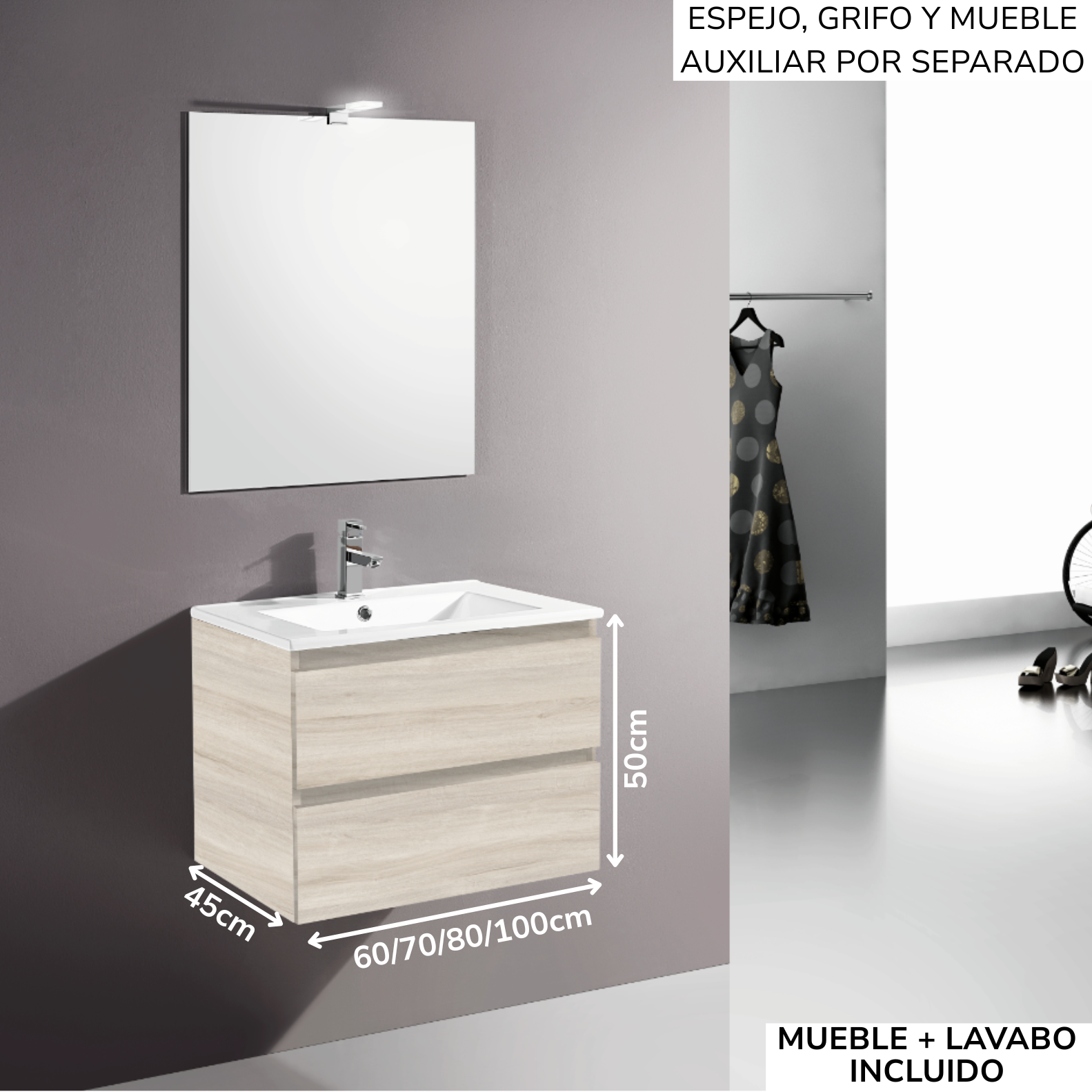Mueble de baño Marsella suspendido