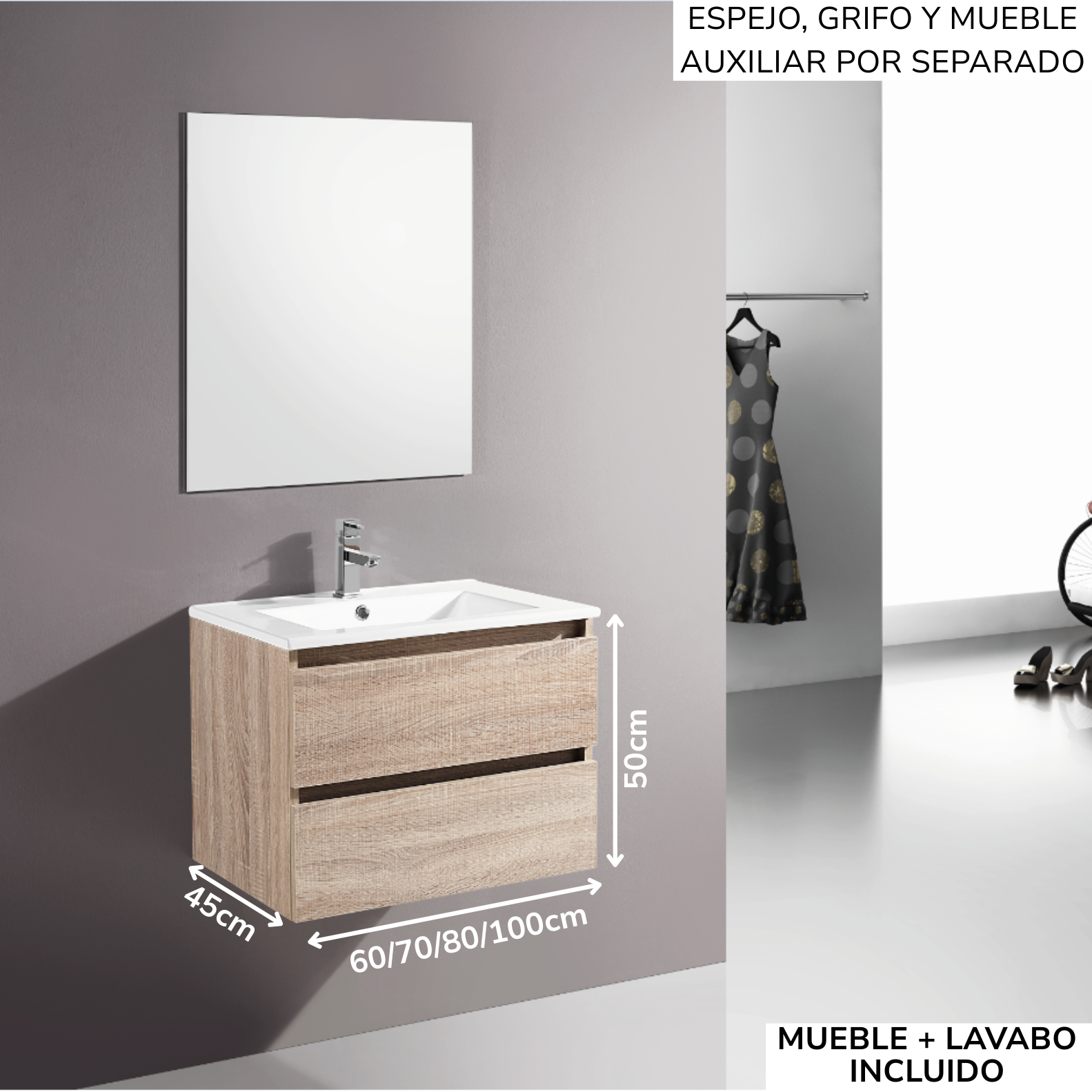 Mueble de baño Marsella suspendido