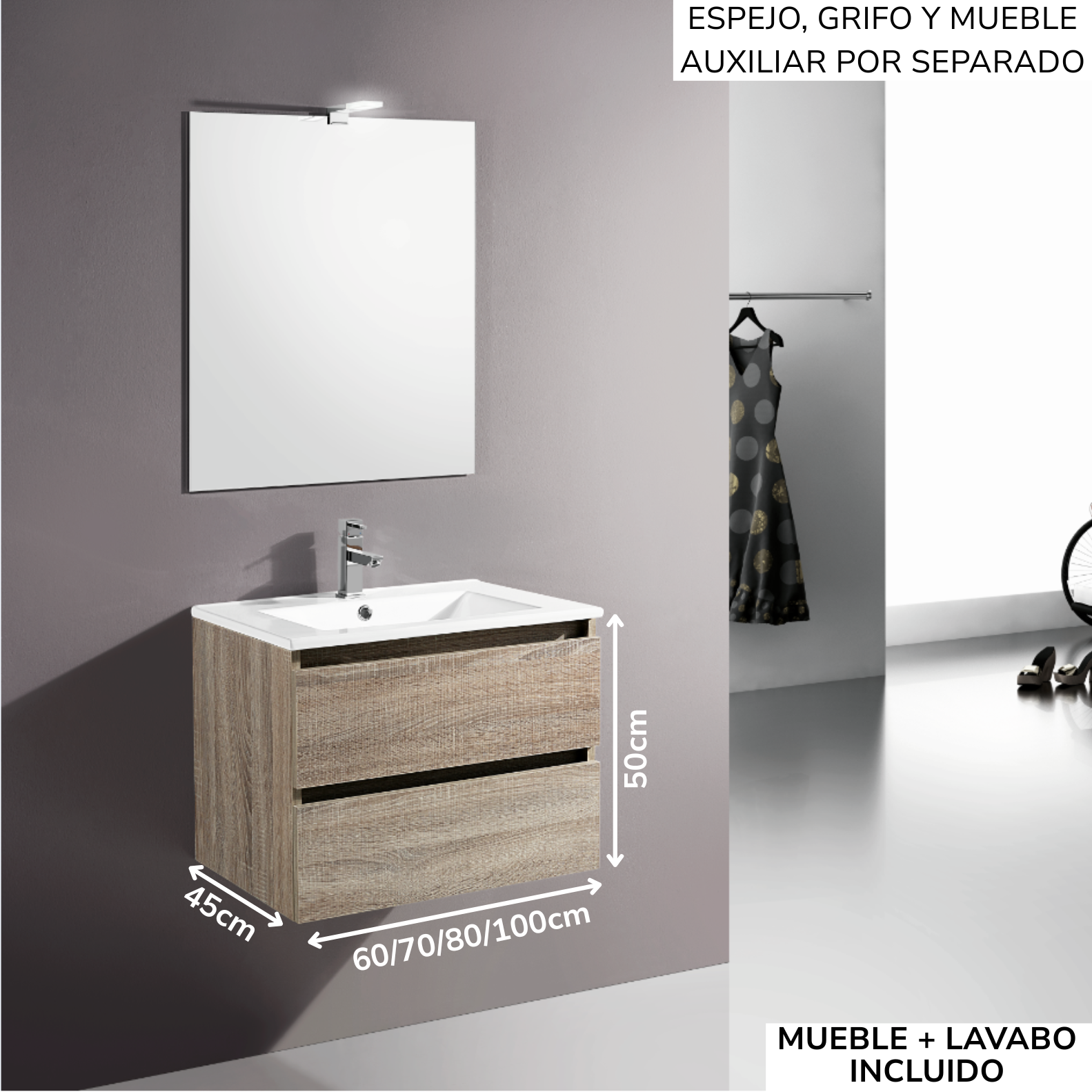 Mueble de baño Marsella suspendido