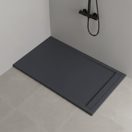 Plato de Ducha Resina SAONA Antracita con Desagüe Oculto