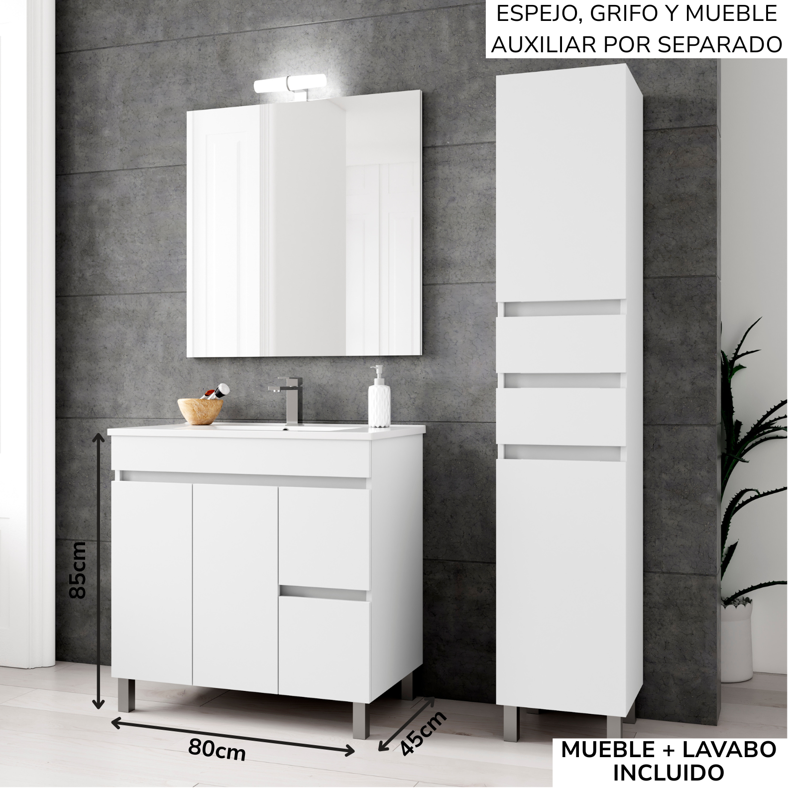 Mueble de baño Planus con patas