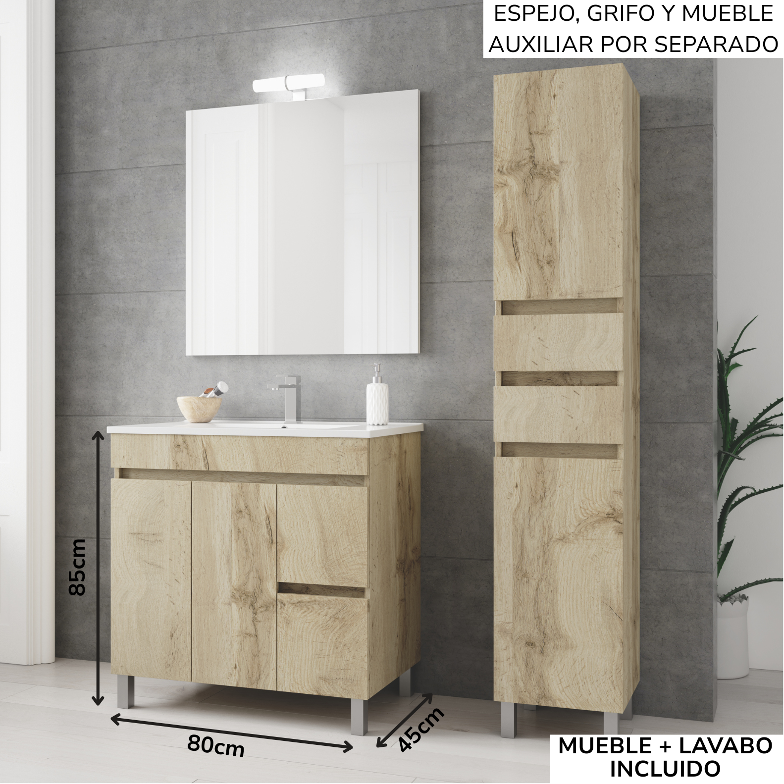 Mueble de baño Planus con patas