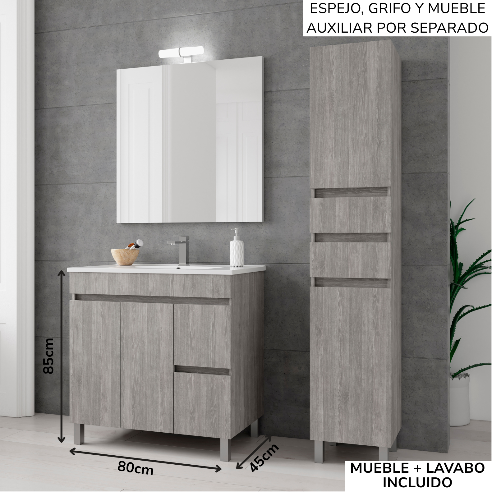 Mueble de baño Planus con patas