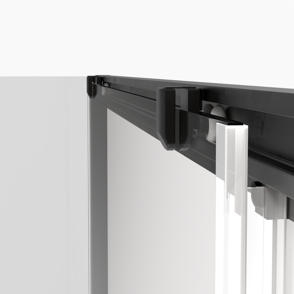 Mampara Signature Frontal Fijo+puerta Corredera Negra