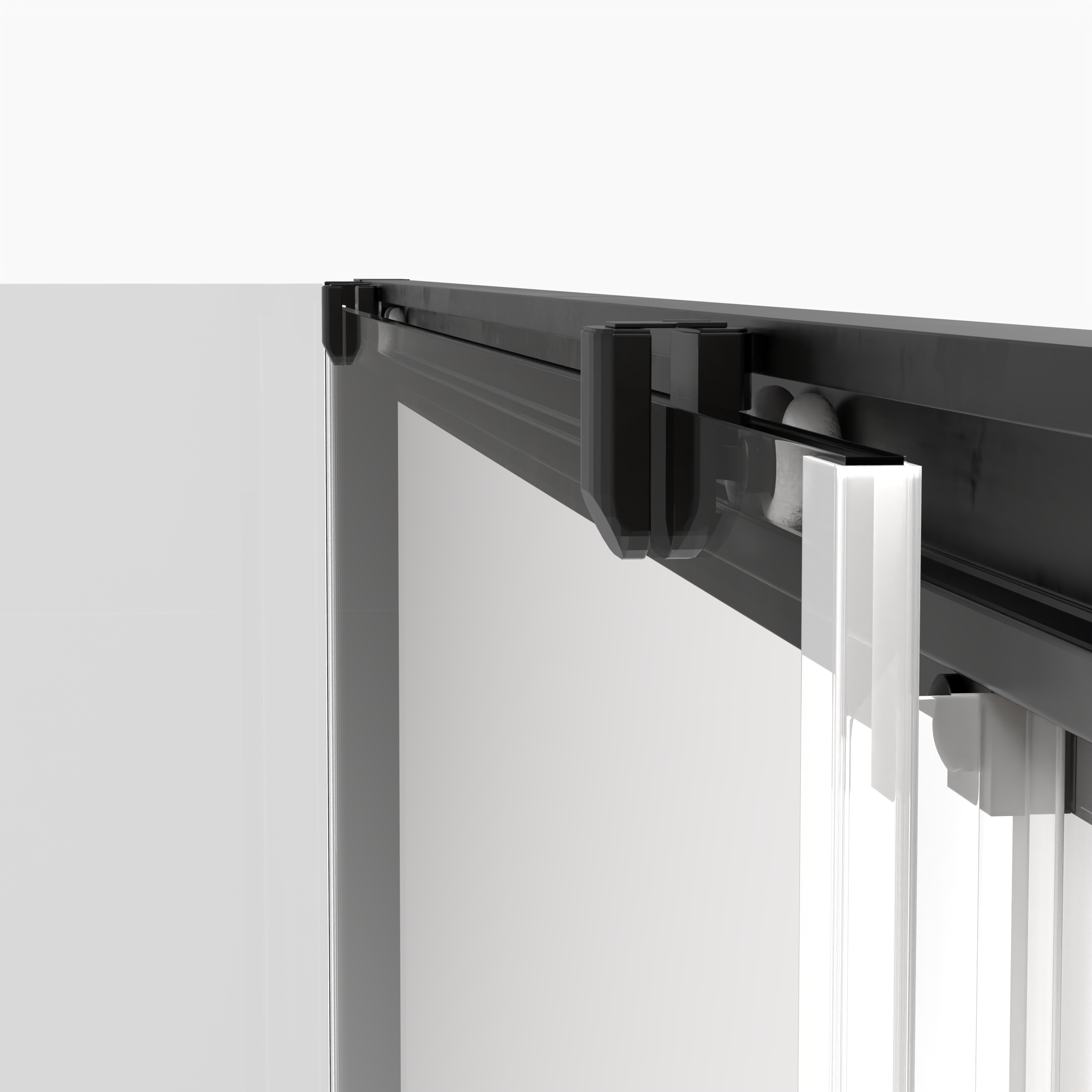 Mampara Signature Frontal Fijo+puerta Corredera Negra