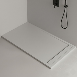 Plato de Ducha Resina SAONA Gris Claro con Desagüe Oculto