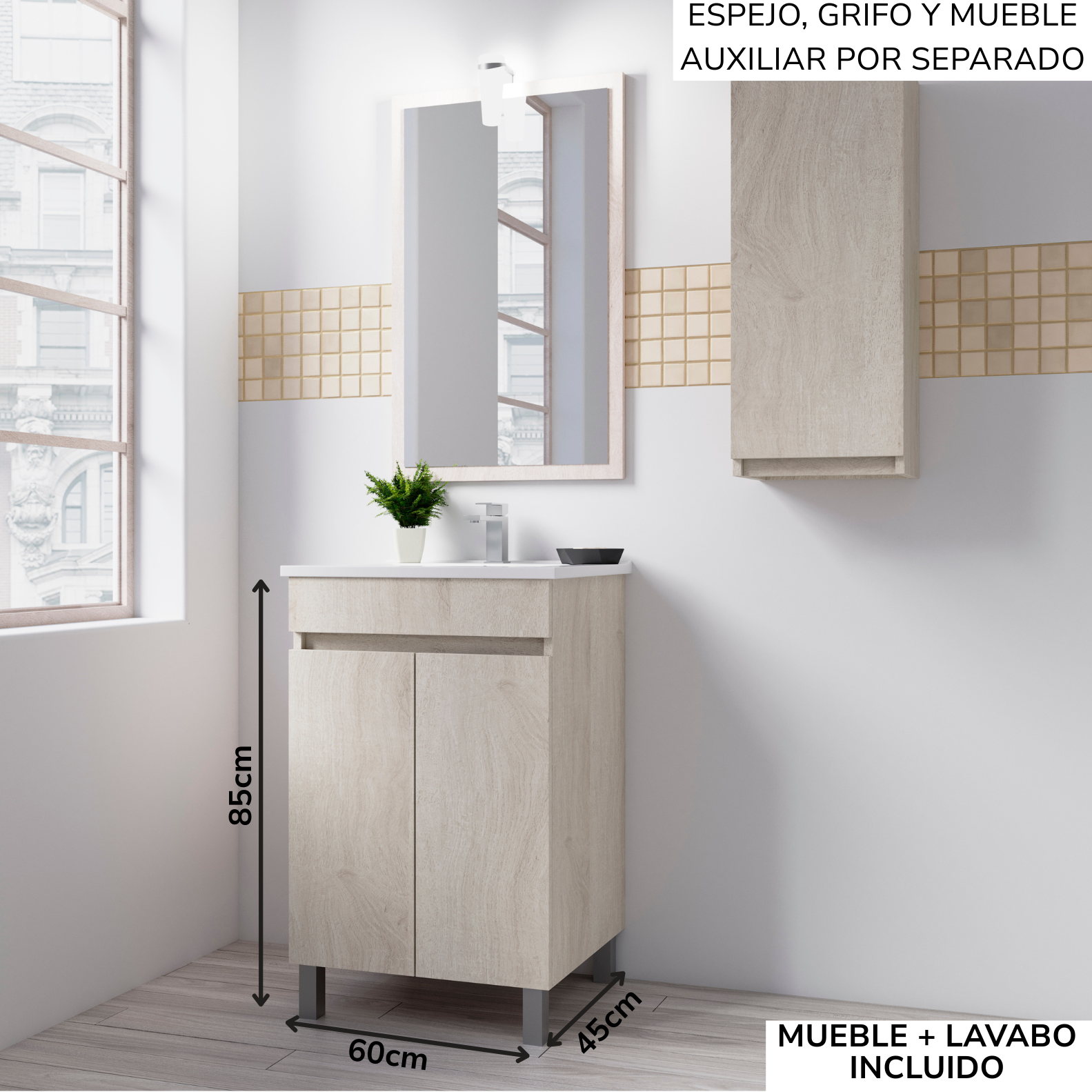 Mueble de baño Planus con patas