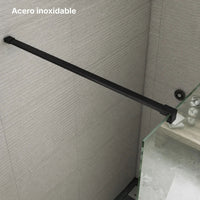 Mampara de Ducha Fija Walk-In Negra Cristal 8 mm