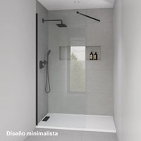 Mampara de Ducha Fija Walk-In Negra Cristal 8 mm