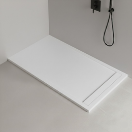 Plato de Ducha Resina SAONA Blanco con Desagüe Oculto