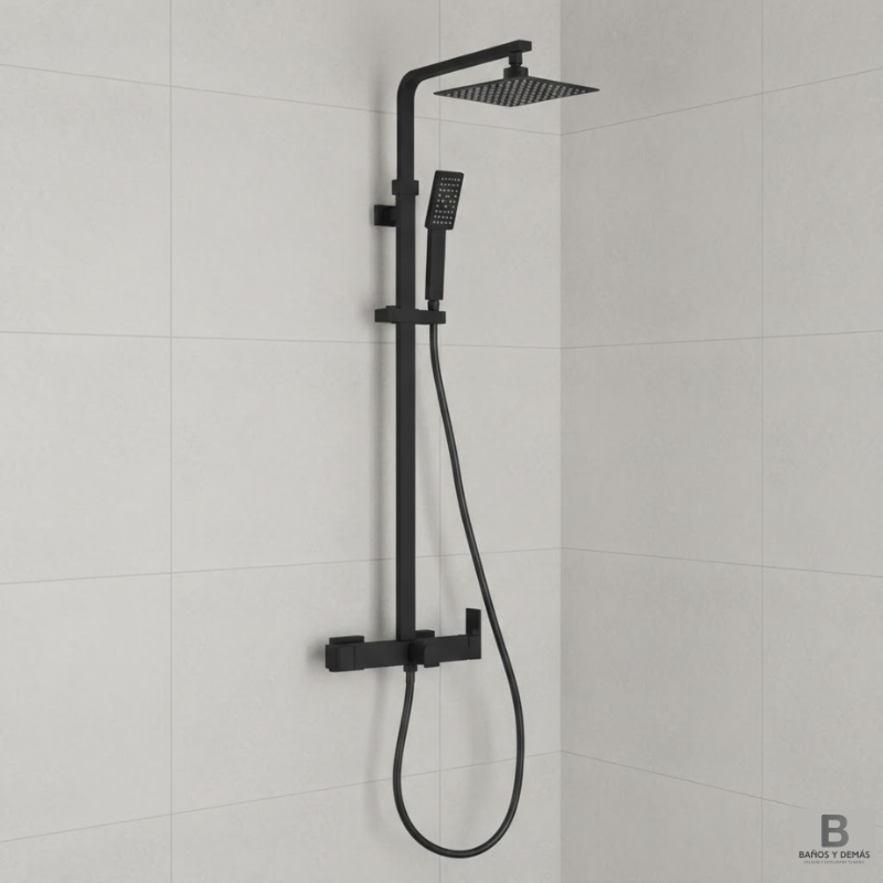 Columna de ducha Skara Monomando Negro