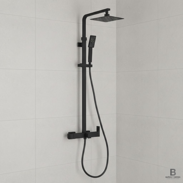 Columna de ducha Skara Monomando Negro
