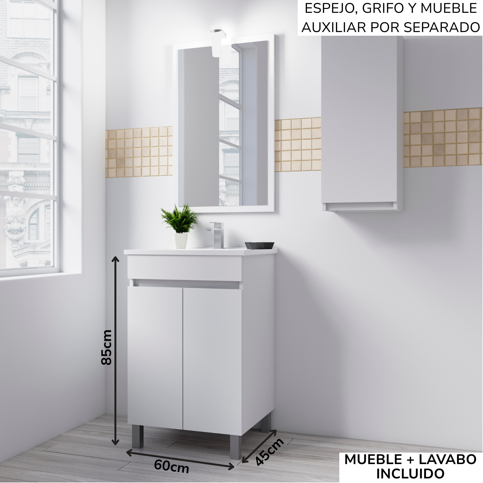 Mueble de baño Planus con patas