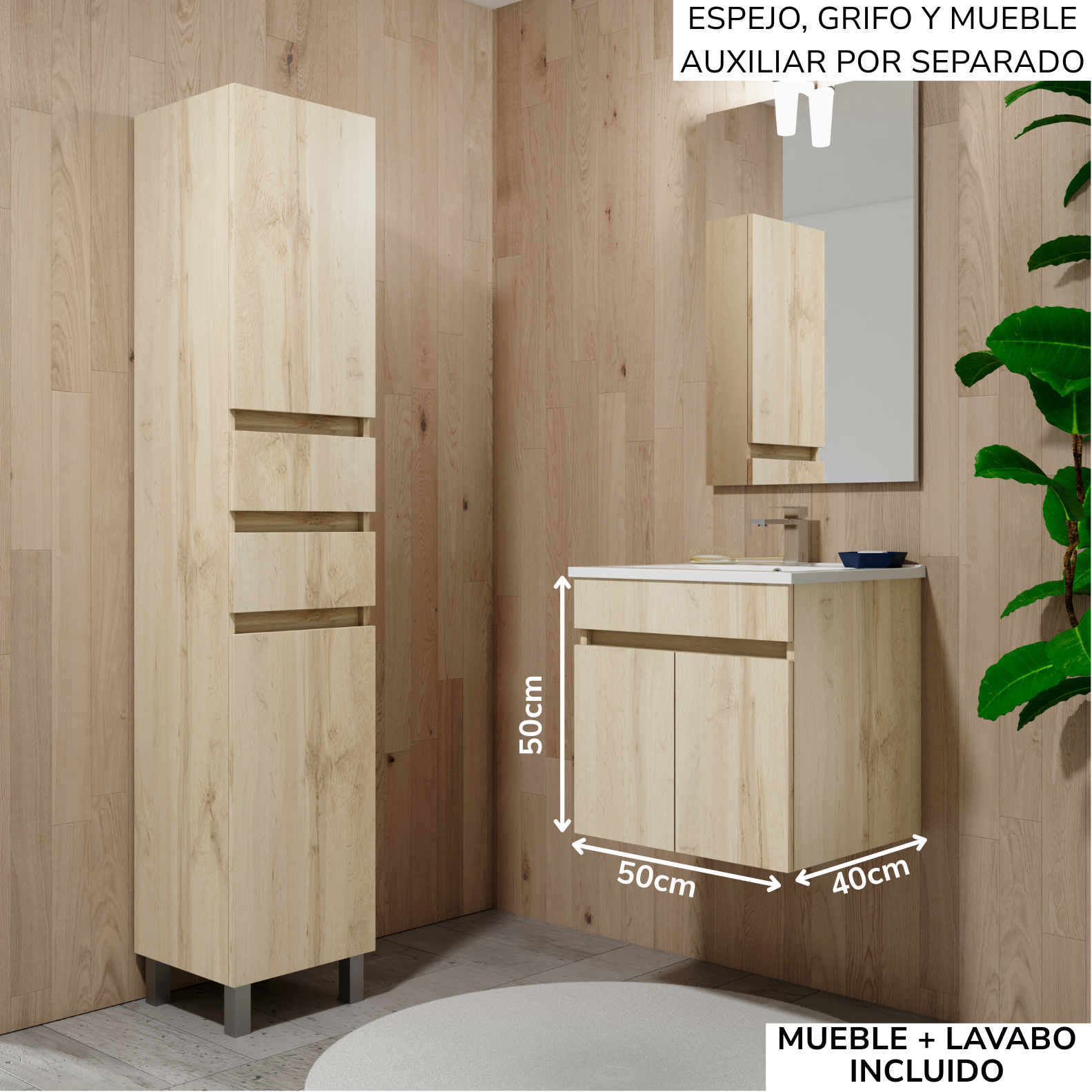 Mueble de baño Planus suspendido 50x40