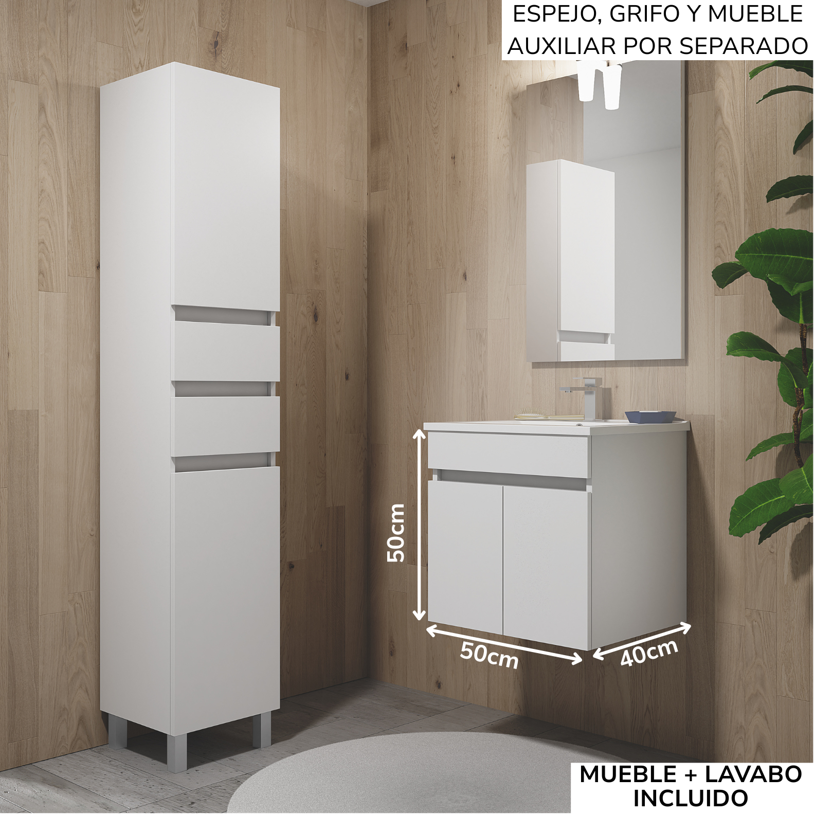 Mueble de baño Planus suspendido 50x40