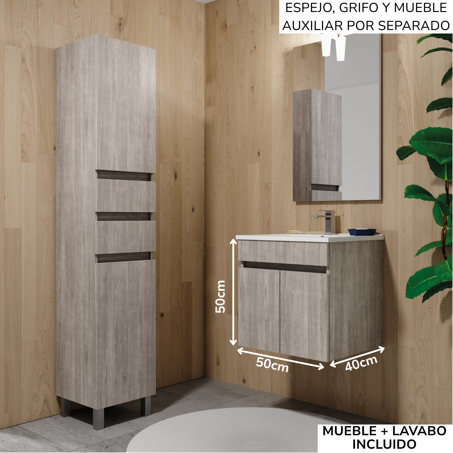 Mueble de baño Planus suspendido 50x40