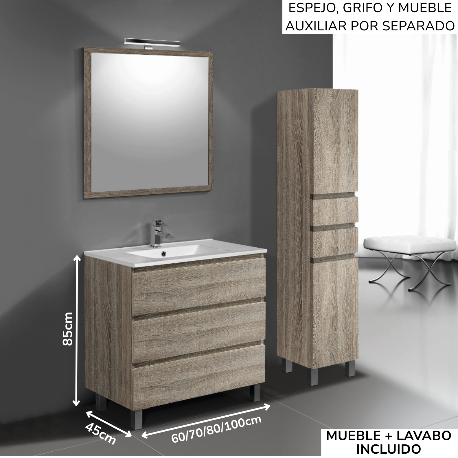 Mueble de baño Marsella con patas