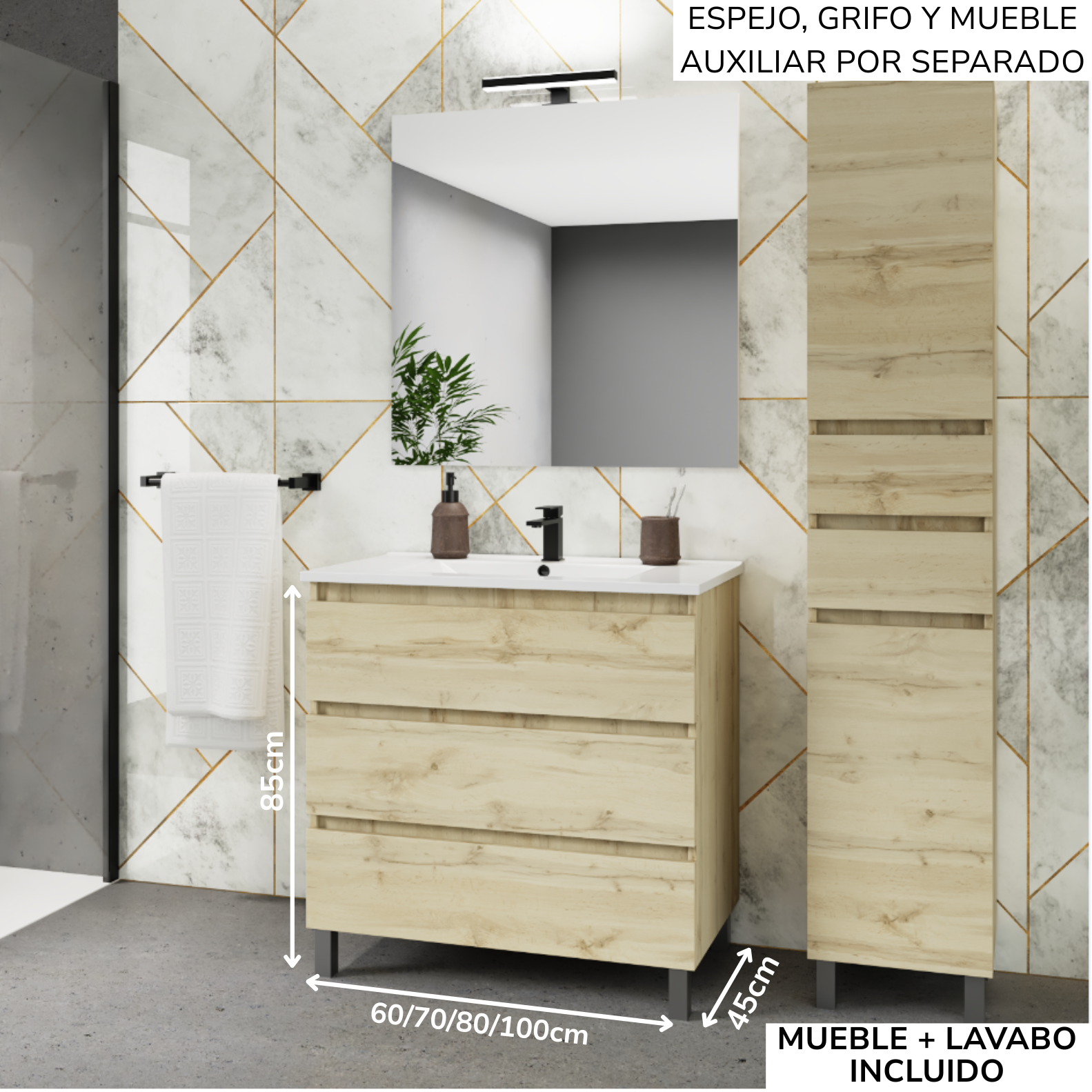 Mueble de baño Marsella con patas