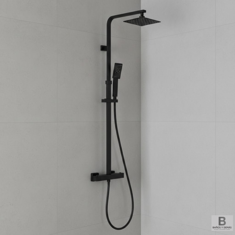 Columna de ducha Skara Termostática Negro