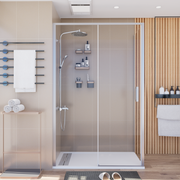 Mampara Signature Esquina Puerta corredera+pared fija