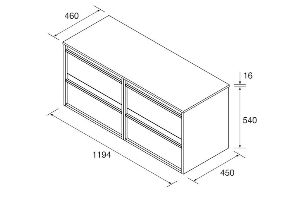 Mueble de baño con encimera de madera Attila Salgar 120 cm