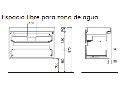 Mueble de baño con encimera de madera Attila Salgar 120 cm