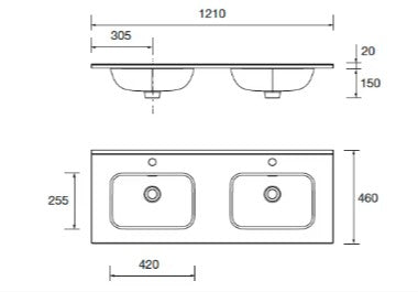 Conjunto mueble de baño Attila Salgar 120 cm 4 cajones