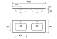 Conjunto mueble de baño Attila Salgar 120 cm 4 cajones
