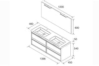 Conjunto mueble de baño Attila Salgar 140 cm con 4 cajones