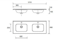 Conjunto mueble de baño Attila Salgar 140 cm con 4 cajones