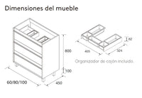 Conjunto mueble de baño Attila Salgar 3 cajones