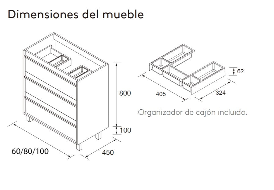 Conjunto mueble de baño Attila Salgar