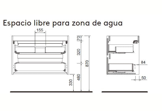 Mueble de baño con encimera de madera Attila Salgar