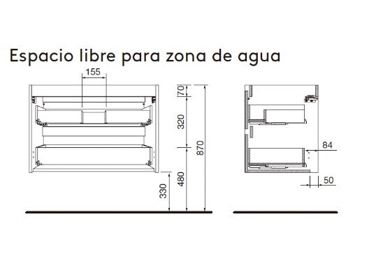 Conjunto mueble de baño Attila Salgar Suspendido