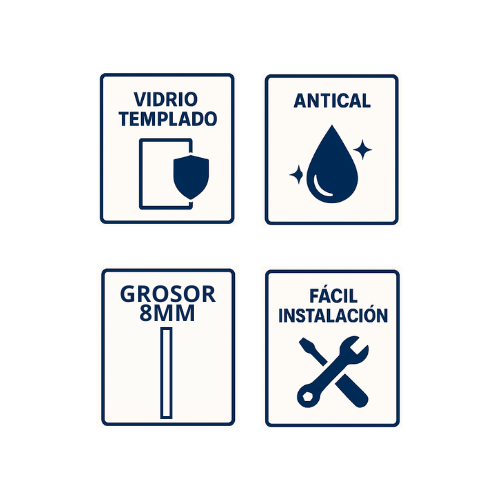 Mampara de Ducha Fija con Panel Abatible Walk-In Cristal 8 mm